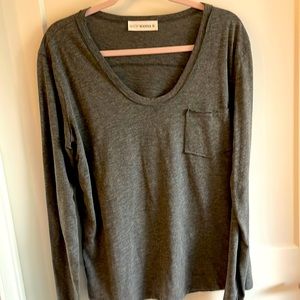 XL Shop Wanna B 100% Cotton Grey Long Sleeve Shirt